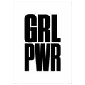 GRL PWR in heavy black uppercase lettering, stacked on two lines against a white background.