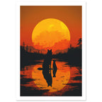 wolf art print for the living room, soft painterly artwork on matte paper