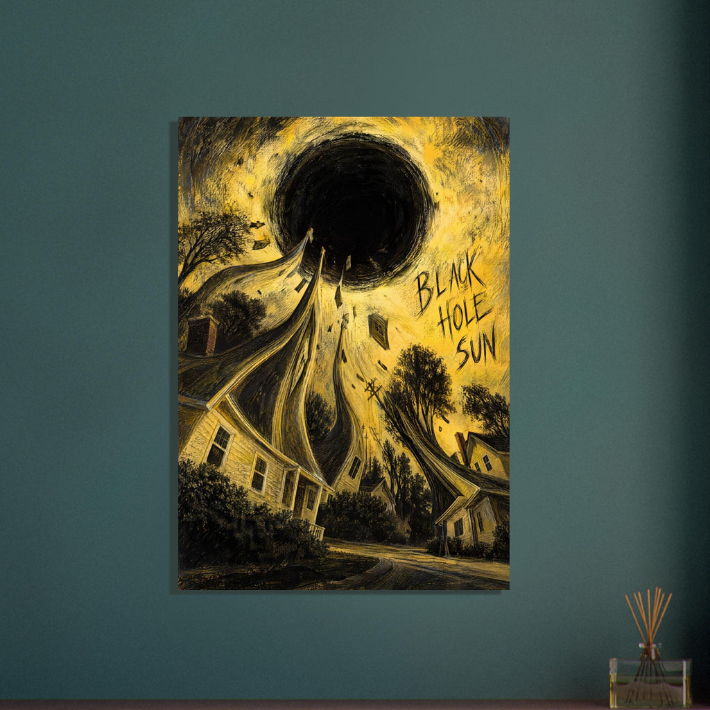 Black Hole Sun Surreal – illustration wall art print by Printavelle – close-up