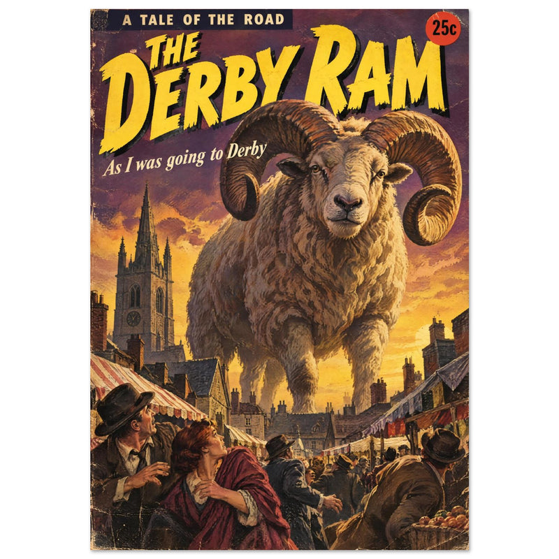 The Derby Ram Retro Art Print