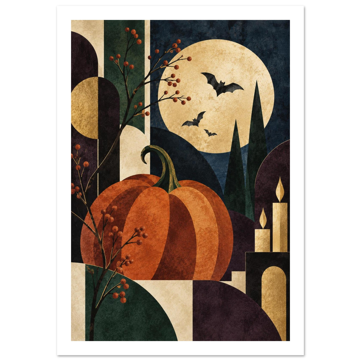original abstract composition art print for the living room, soft painterly artwork on matte paper