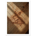 rabbit art print for the nursery, soft painterly artwork on matte paper