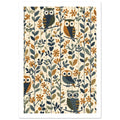 owl art print for the nursery, soft painterly artwork on matte paper