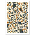 owl art print for the nursery, soft painterly artwork on matte paper