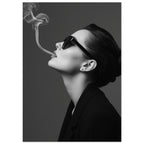 Woman With Sunglasses Monochrome Art Print