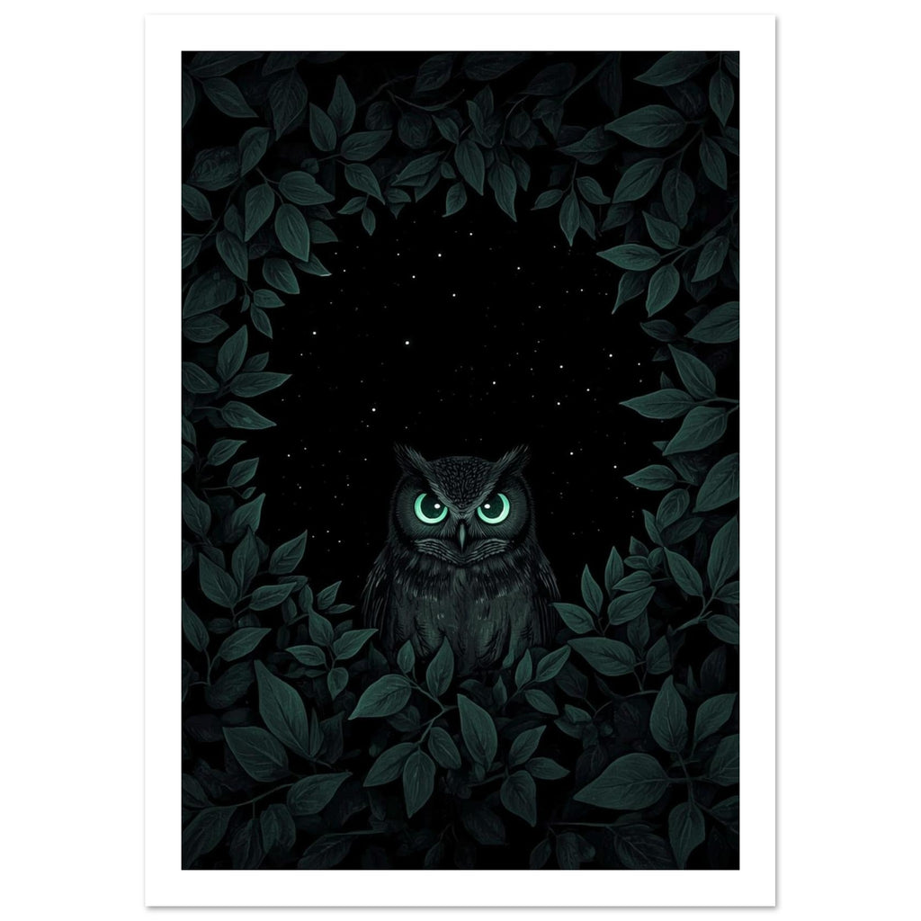 owl art print for the nursery, soft painterly artwork on matte paper