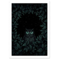 owl art print for the nursery, soft painterly artwork on matte paper