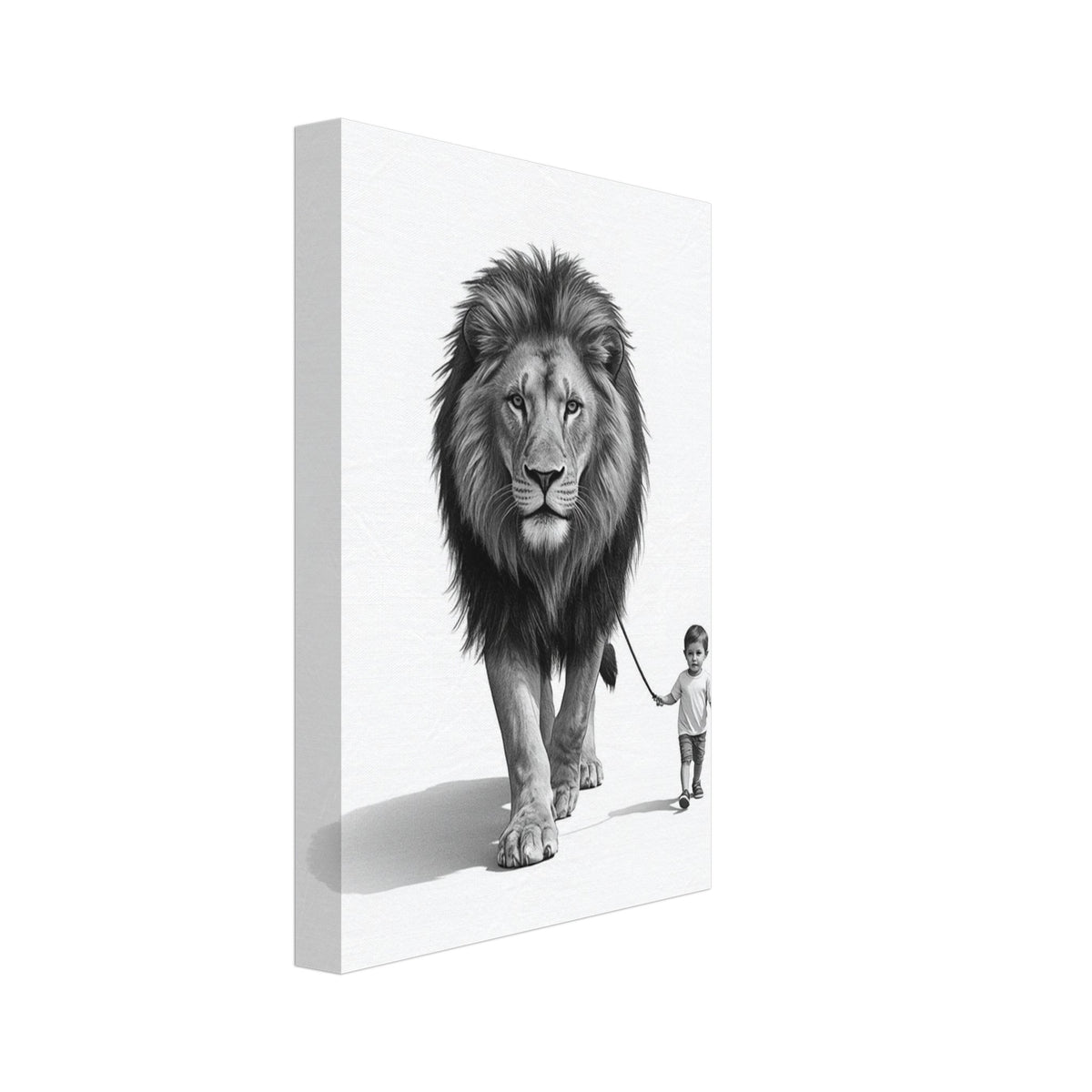 lion art print for the living room, soft painterly artwork on matte paper
