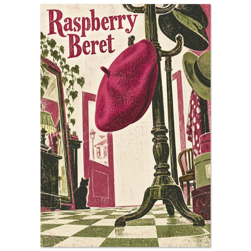 Raspberry Beret Retro Art Print