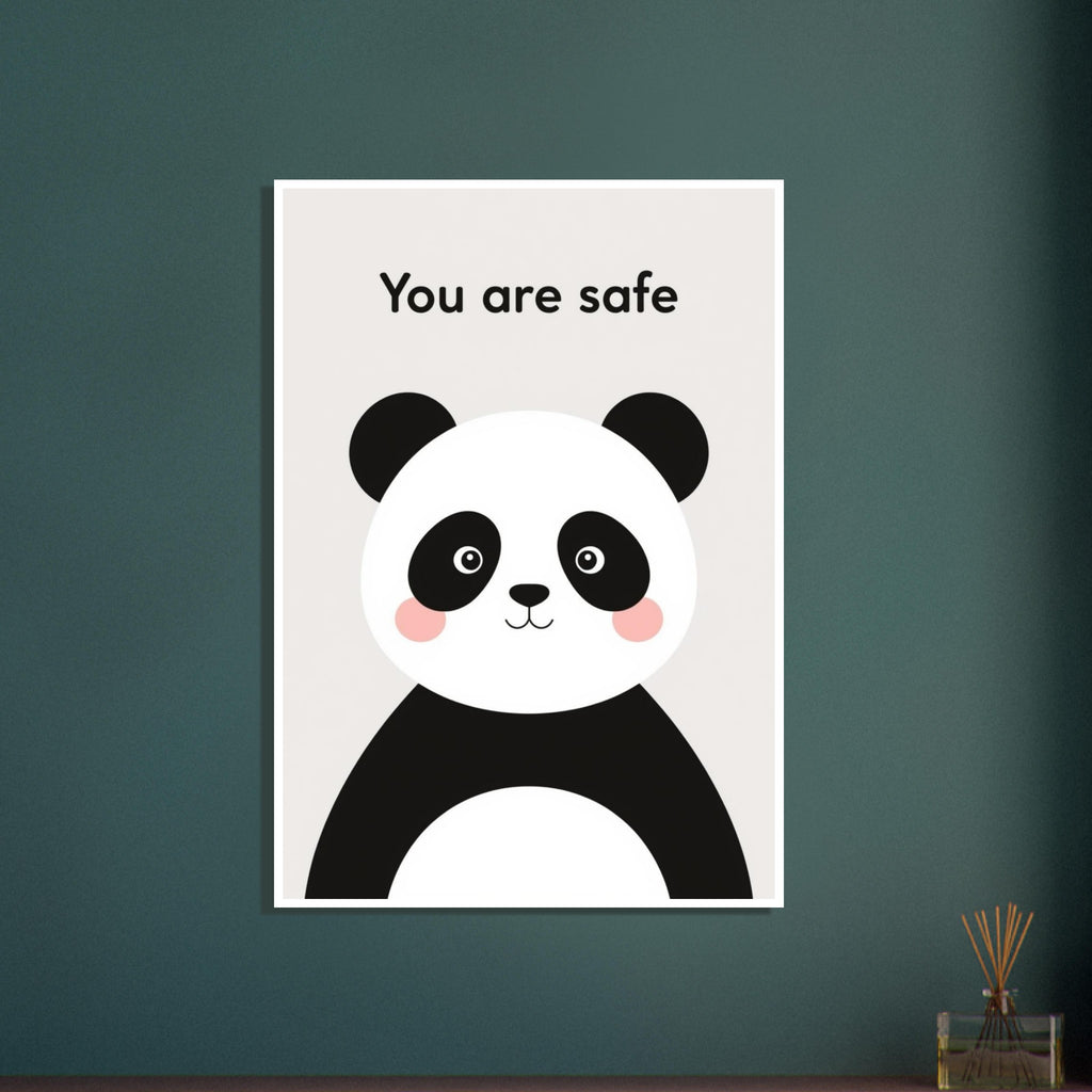 panda art print for the living room, soft painterly artwork on matte paper