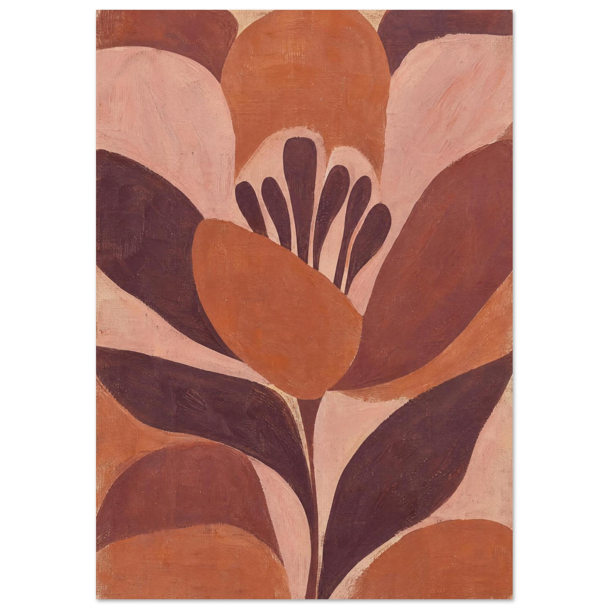 Terracotta Flower Abstract – abstract wall art print by Printavelle – close-up