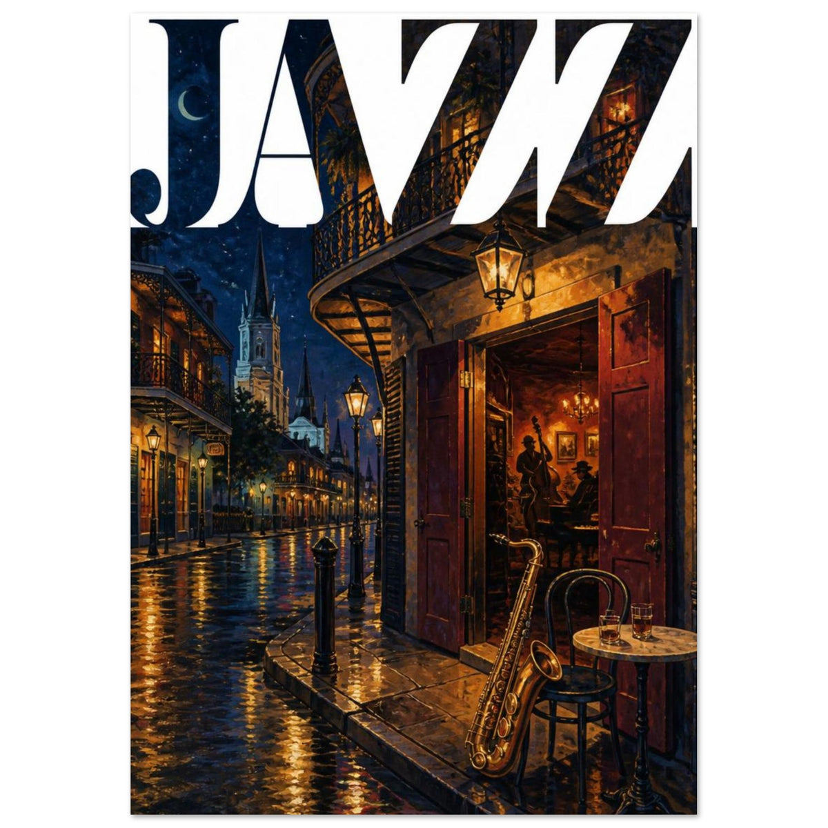 Jazz Street Vintage Style Art Print