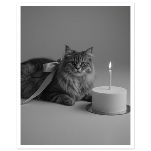 cat art print for the living room, soft painterly artwork on matte paper