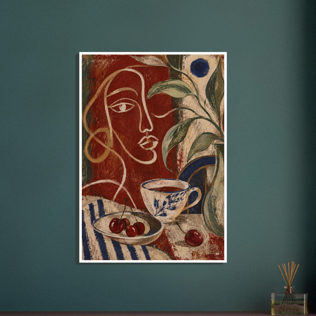 original abstract composition art print for the living room, soft painterly artwork on matte paper