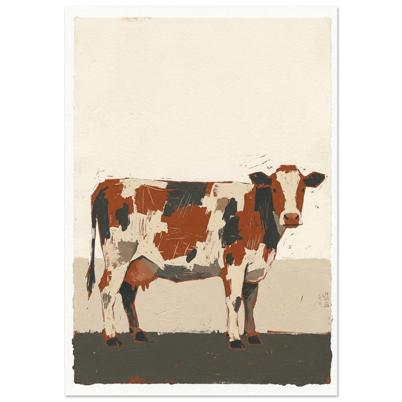 Cow Earth Tone Art Print