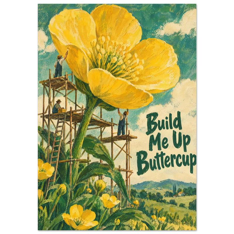 Build Me Up Buttercup Retro Poster