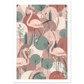 flamingo art print for the bedroom, soft painterly artwork on matte paper