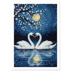 Swan Portrait Art Print – White Border