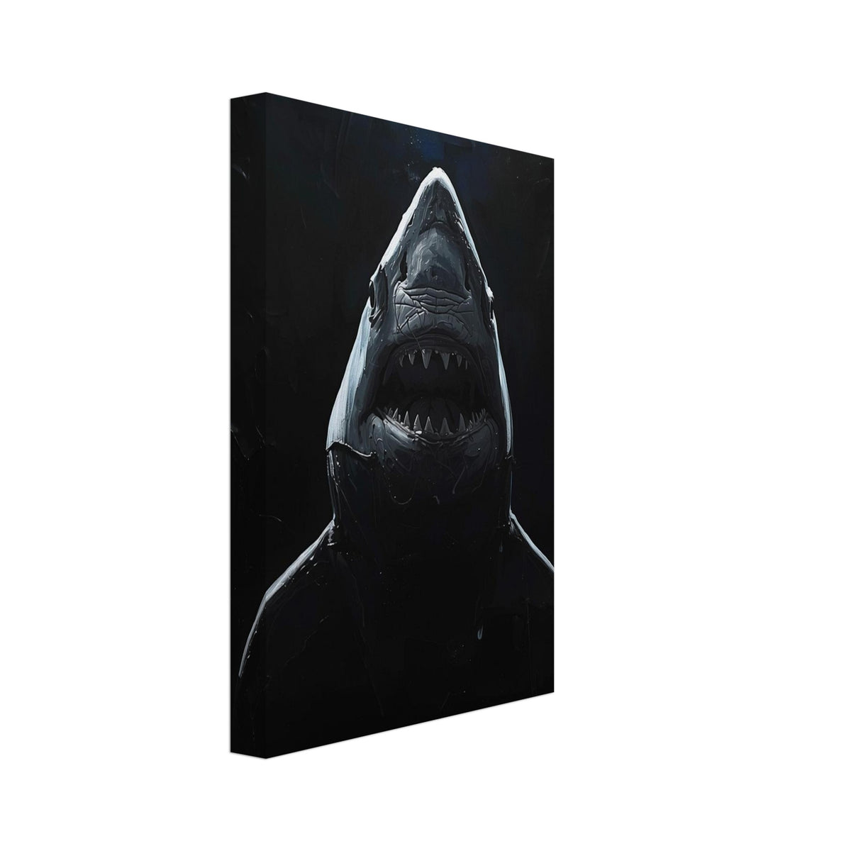 shark art print for the home office, soft painterly artwork on matte paper