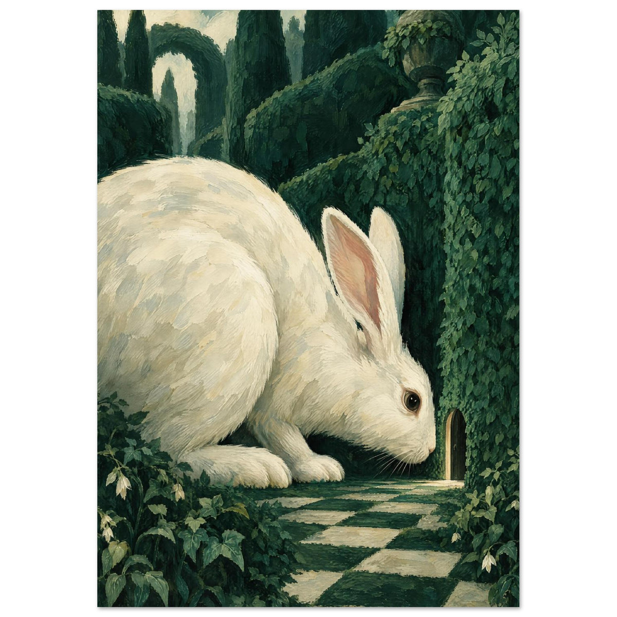 White Rabbit Garden Art Print