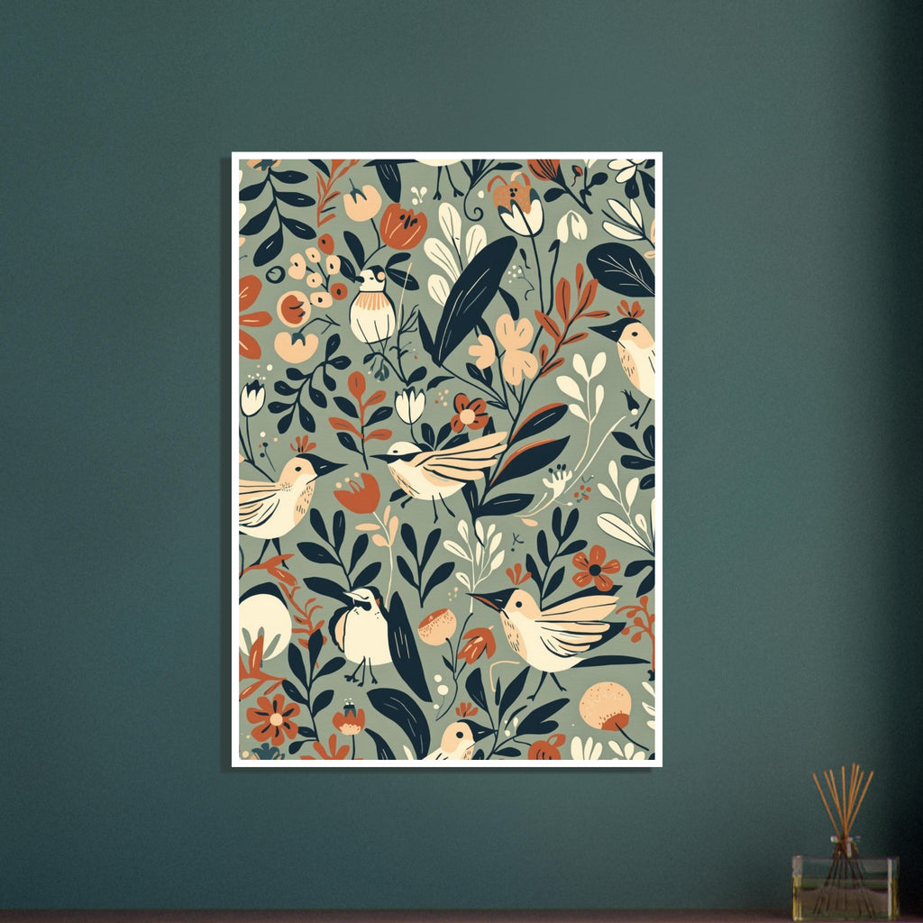 small garden bird art print for the kitchen, soft painterly artwork on matte paper