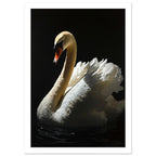 swan art print for the bedroom, soft painterly artwork on matte paper