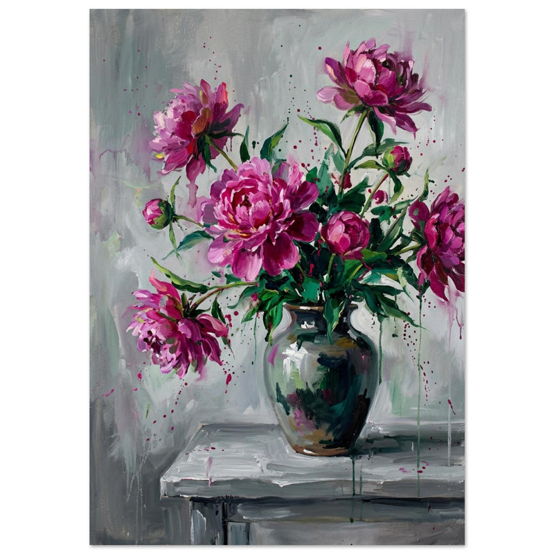 Pink Peonies In Vase Art Print