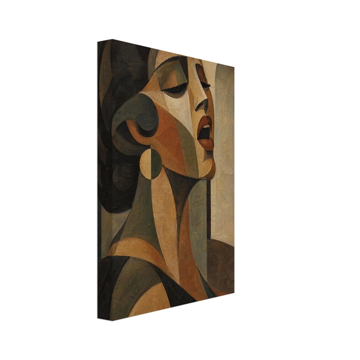 Woman Portrait Cubist Art Print – Canvas