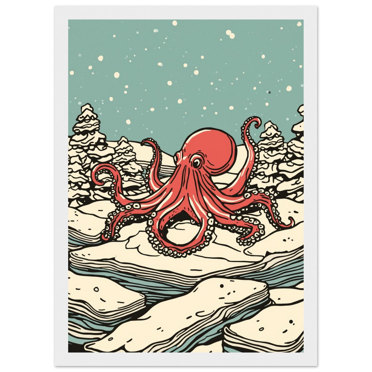 Quiet Deep Sea Fish Art Print – Framed