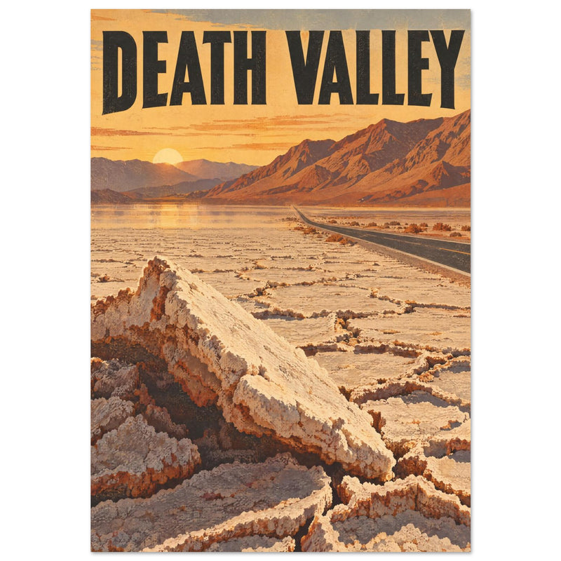 Death Valley Retro Travel Poster