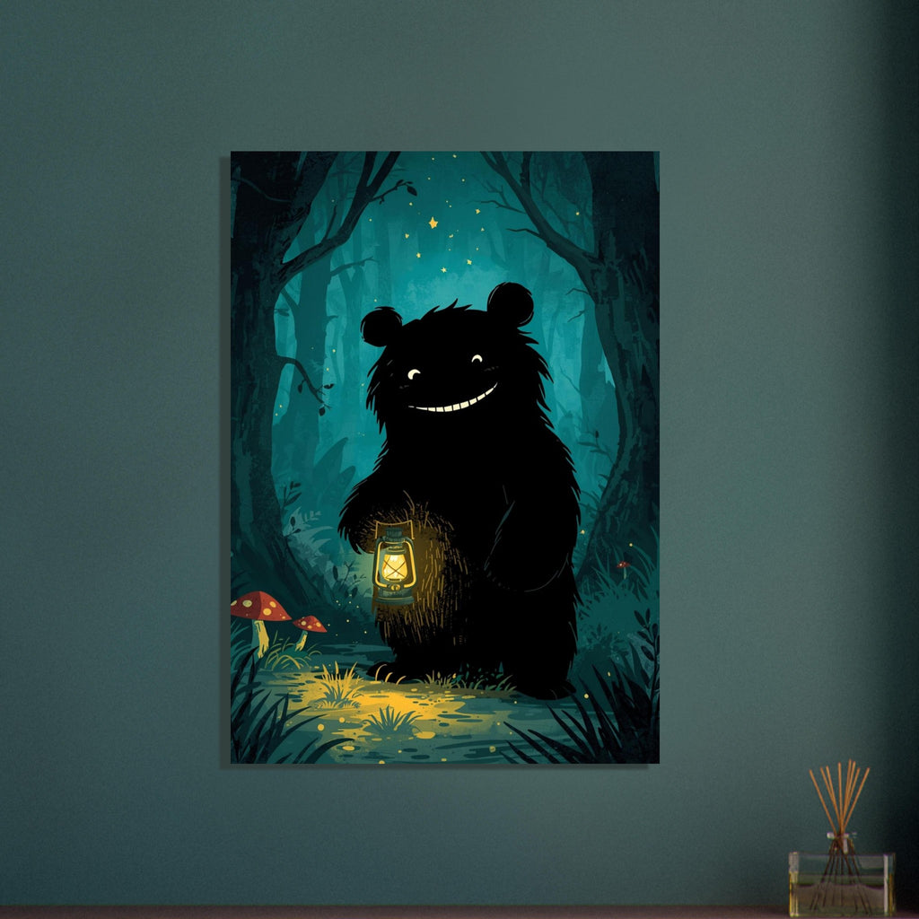 bear art print for the living room, soft painterly artwork on matte paper