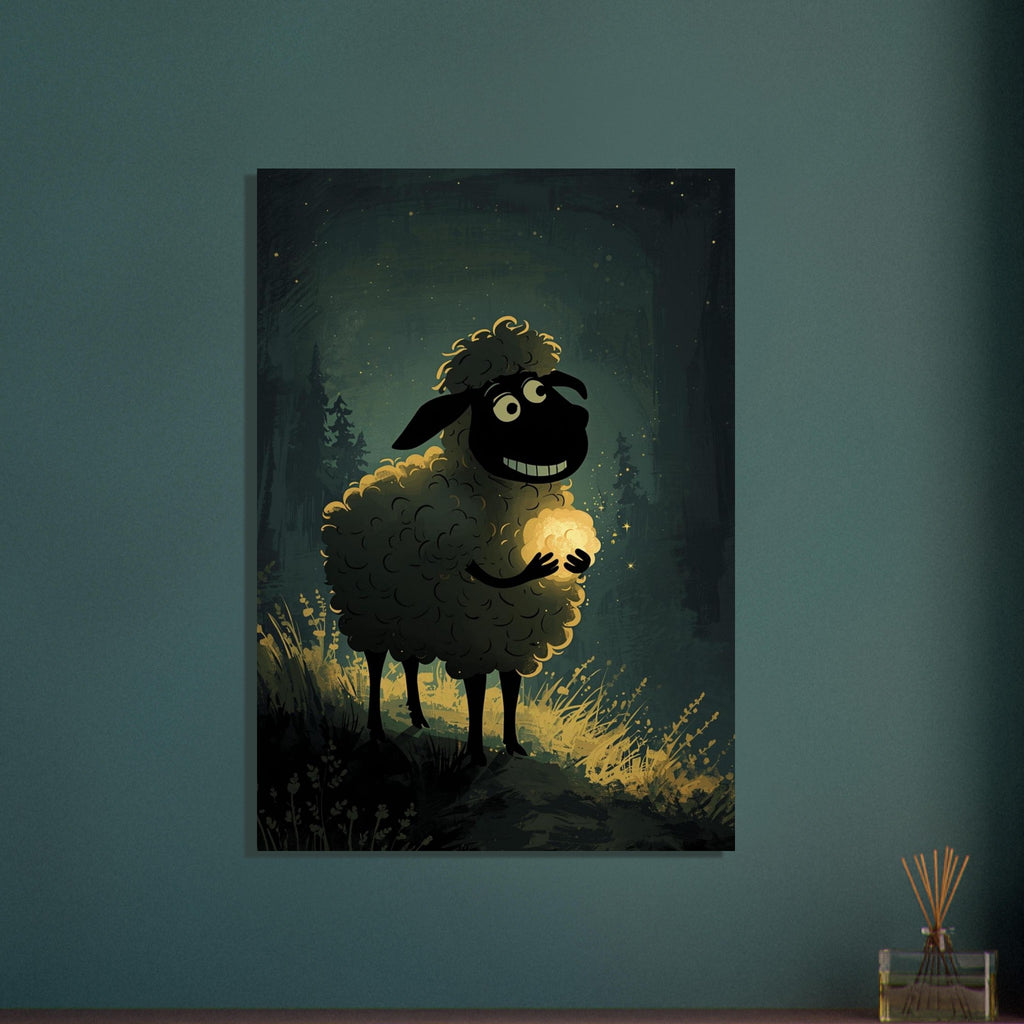 sheep art print for the living room, soft painterly artwork on matte paper
