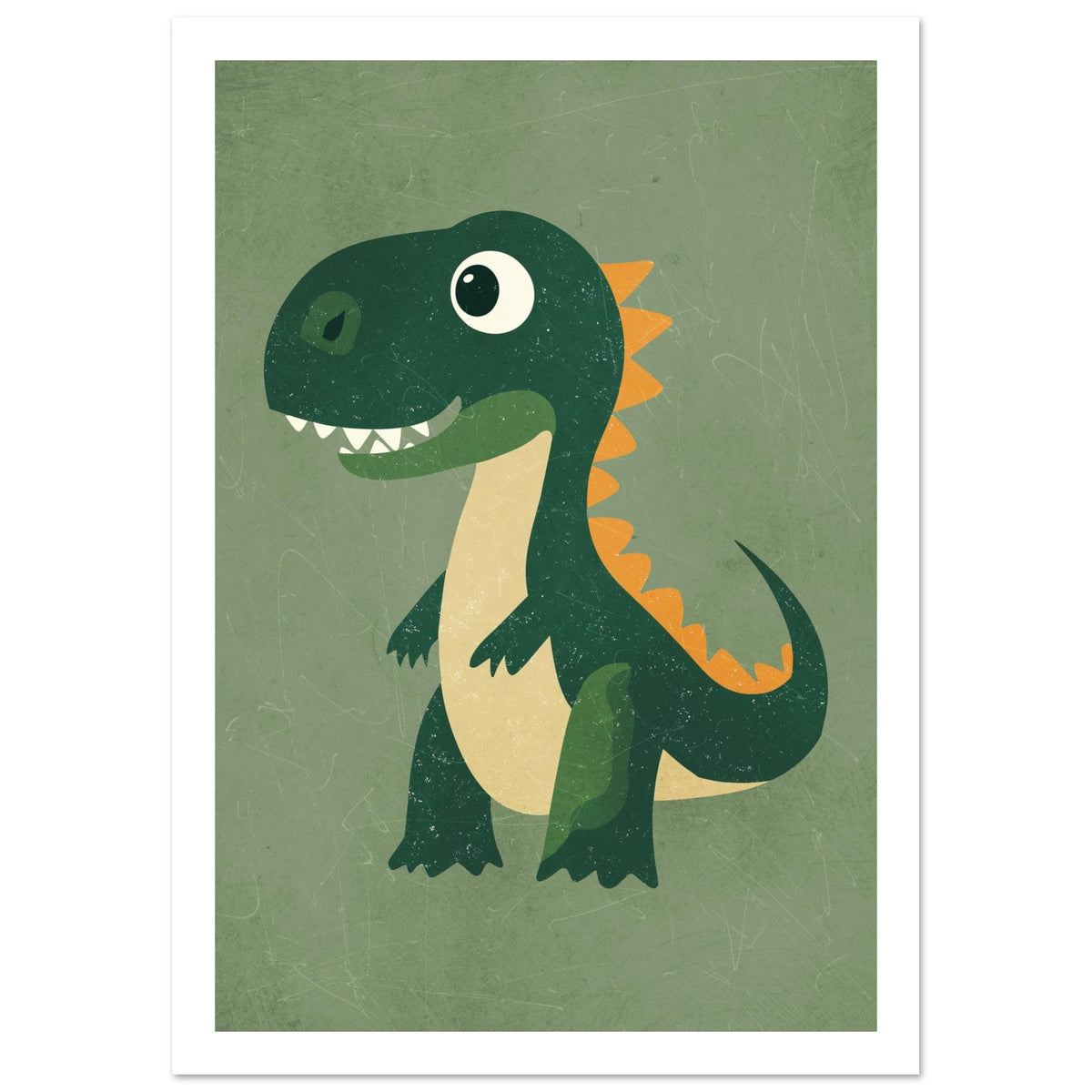 dinosaur art print for the nursery, soft painterly artwork on matte paper
