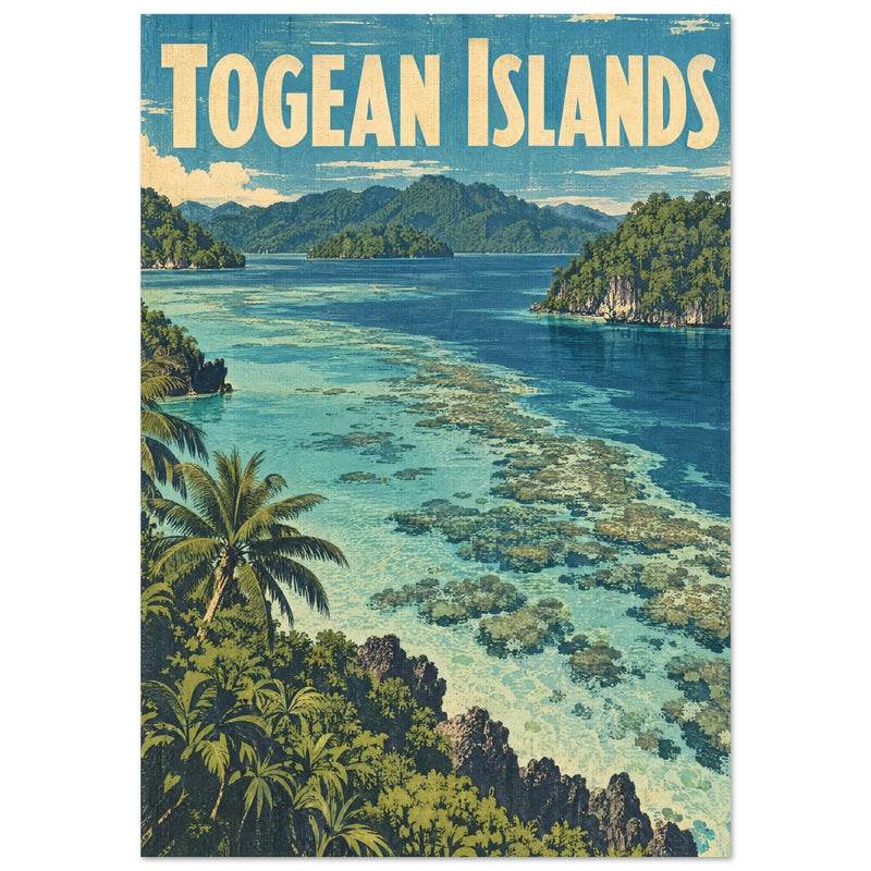 Togean Islands Vintage Travel Poster