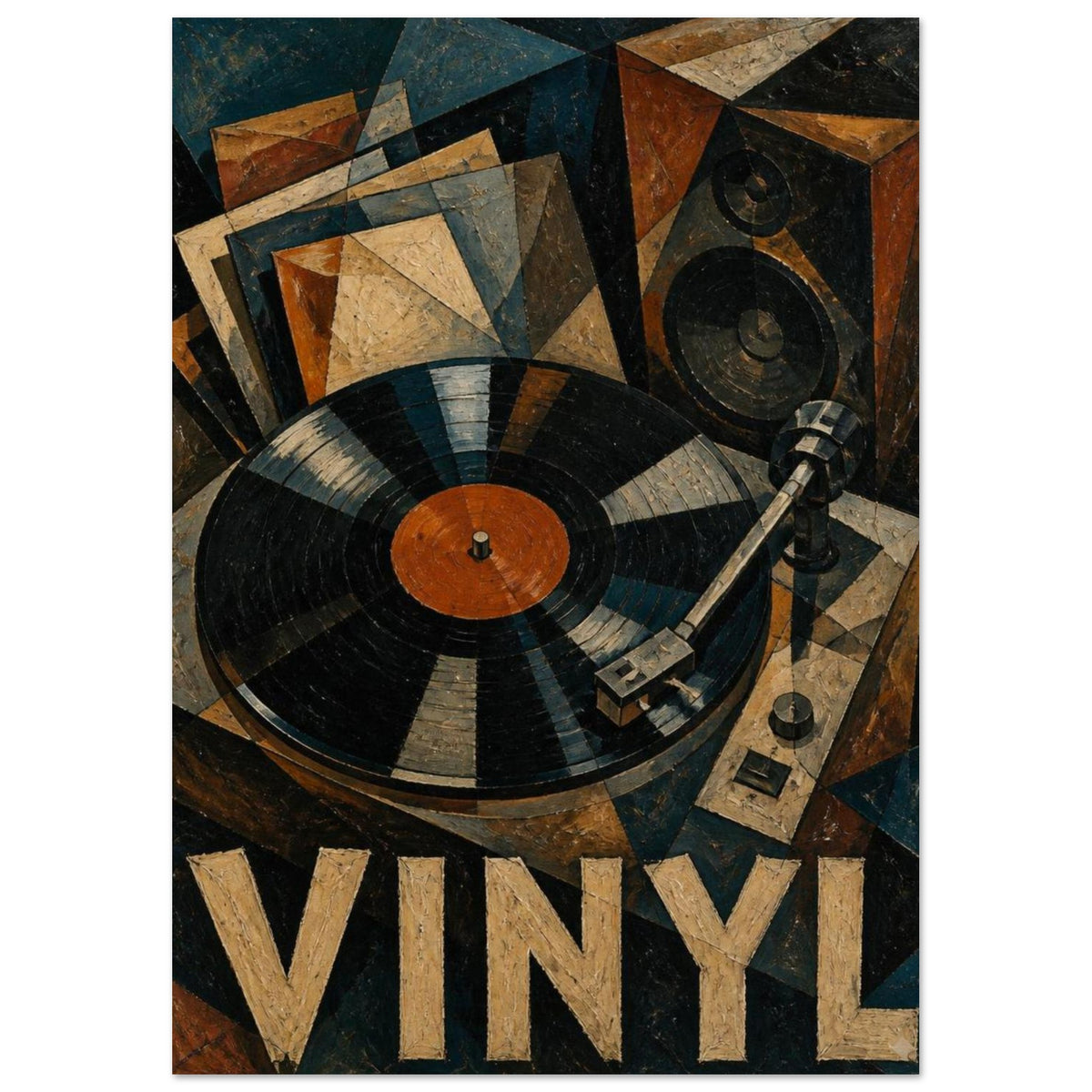 Vinyl Record Player Retro Art Print