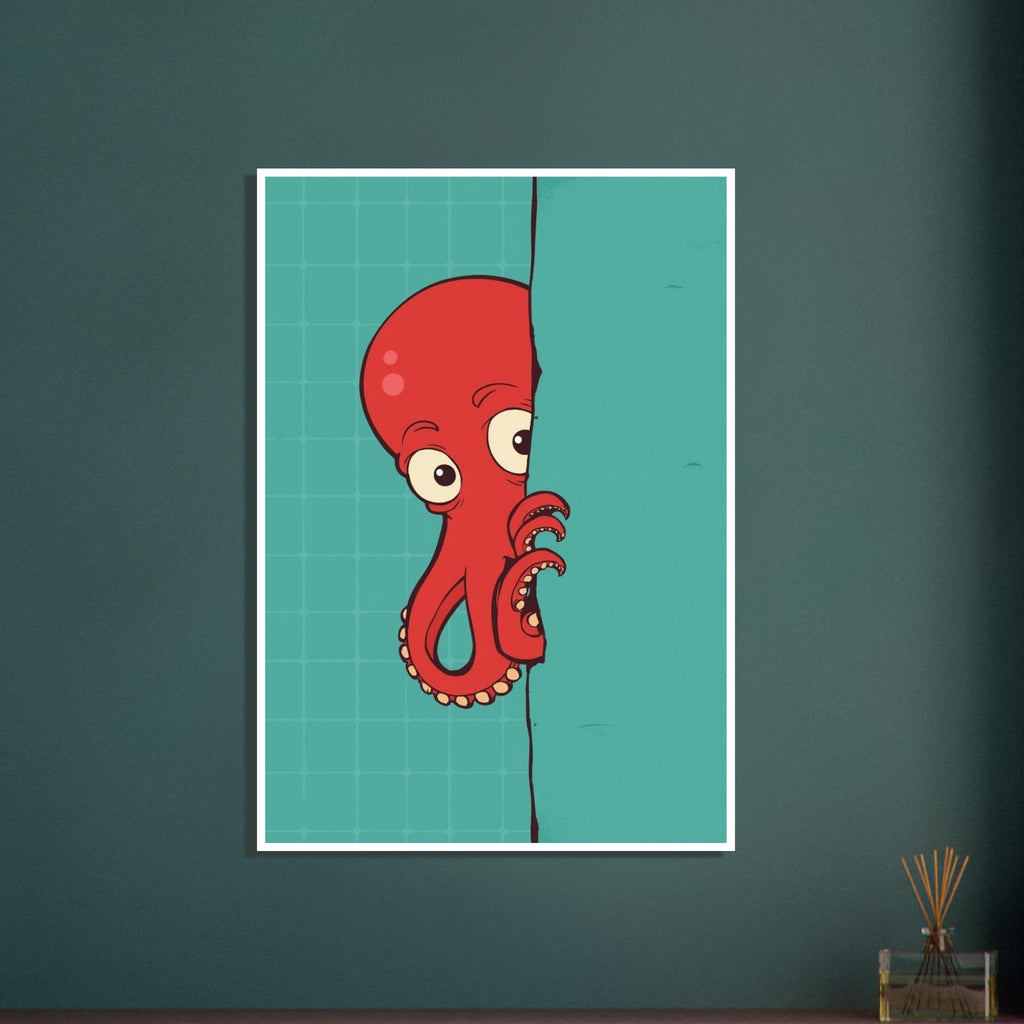 deep sea fish art print for the bathroom, soft painterly artwork on matte paper