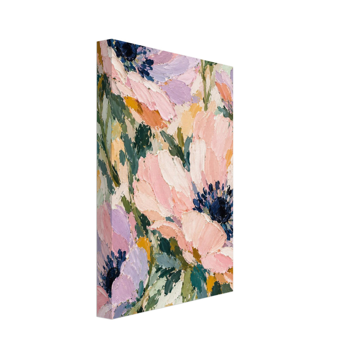 Poppy Anemone Pastel Floral Art Print – Canvas