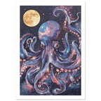 deep sea fish art print for the bathroom, soft painterly artwork on matte paper