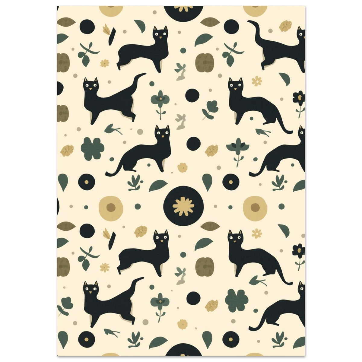 cat art print for the living room, soft painterly artwork on matte paper