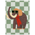 woolly mammoth art print for the nursery, soft painterly artwork on matte paper