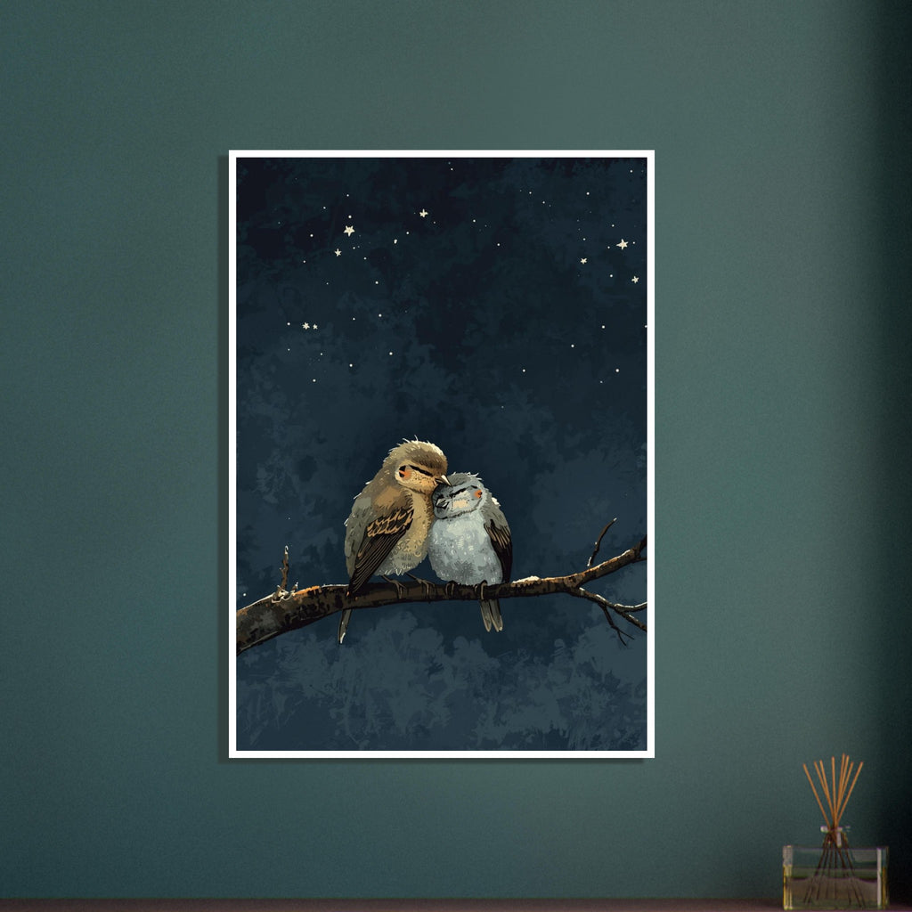 small garden bird art print for the kitchen, soft painterly artwork on matte paper