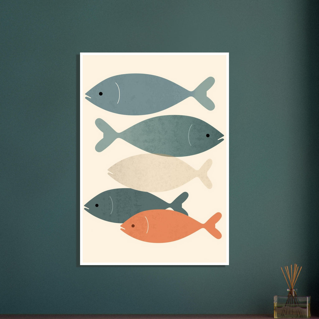 koi fish art print for the bathroom, soft painterly artwork on matte paper