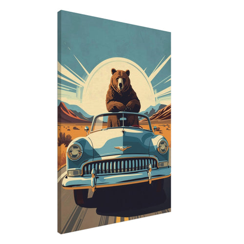 bear art print for the living room, soft painterly artwork on matte paper