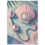 Pink Seashell Telephone Watercolour – illustration wall art print by Printavelle – close-up