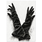 Long Black Gloves Charcoal Art Print