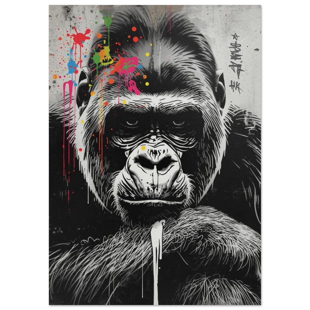 monkey art print for the nursery, soft painterly artwork on matte paper