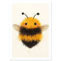 honey bee art print for the kitchen, soft painterly artwork on matte paper