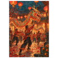 Dragon Dance Red Lantern – illustration wall art print by Printavelle – close-up