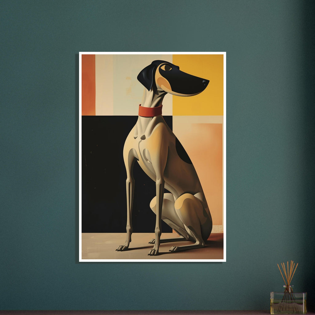 dog art print for the living room, soft painterly artwork on matte paper
