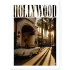 Hollywood Vintage Convertible Photography Poster – White Border